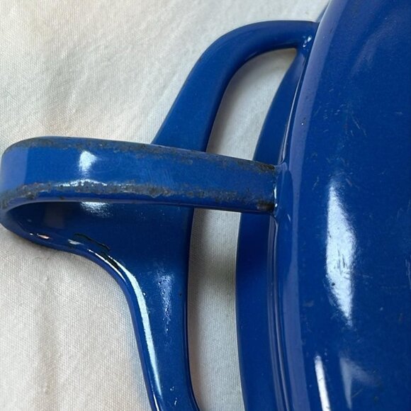 Vintage DANSK Kobenstyle Enamelware Paella Pan 10” France Blue Classic Enamel - Picture 3 of 8